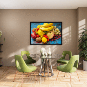 front-view-fresh-fruits-bananas-grapes-other-fruits-blue-background-diet-mellow-health-color-ripe-tasty