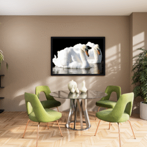 swan-in-lake-swan-on-dark-background