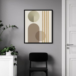 minimalist-geometric-art-three-circles-with-gold-bottom