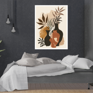 modern-abstract-botanical-art-with-vase-and-face-illustration