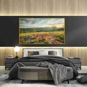 peaceful-green-valley-landscape-with-wildflowers-wall-art-frame