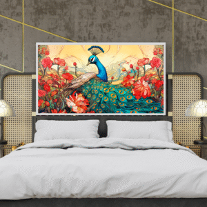 beautiful-peacock-artwork-with-colorful-flowers