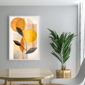 modern-abstract-botanical-art-with-golden-sun-shapes